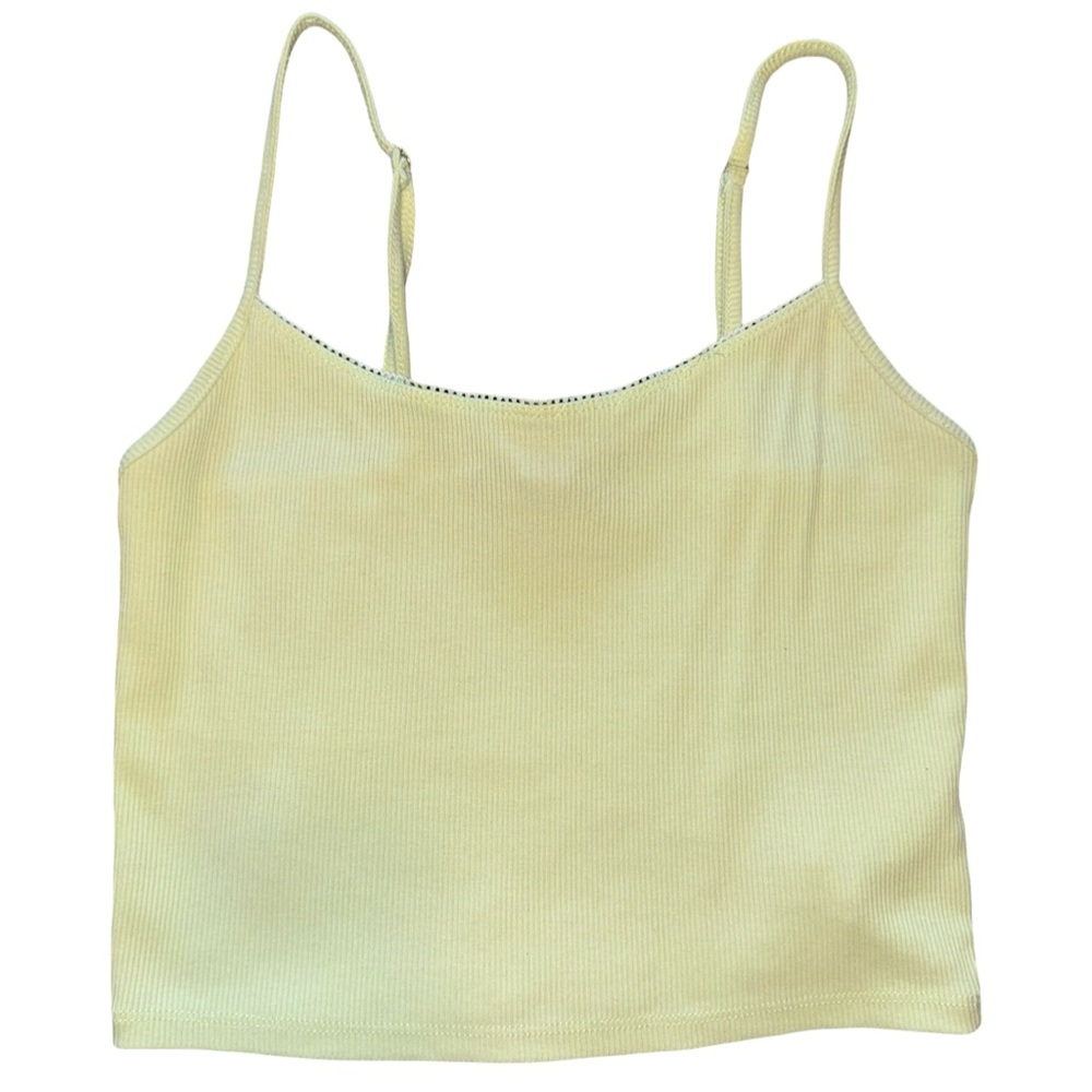 💚 Light Green Ribbed Cami Top (Size S)